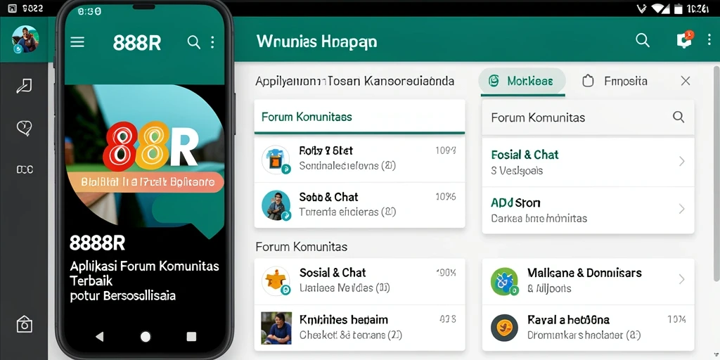Antarmuka aplikasi 888R yang ramah pengguna untuk Forum Komunitas.