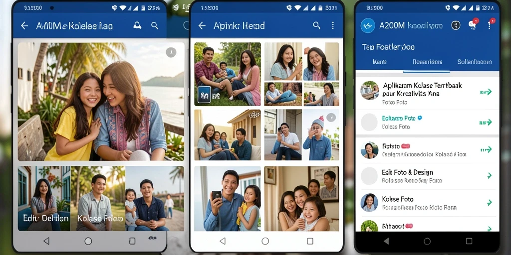 Antarmuka A200M yang sederhana dan intuitif untuk membuat kolase foto.