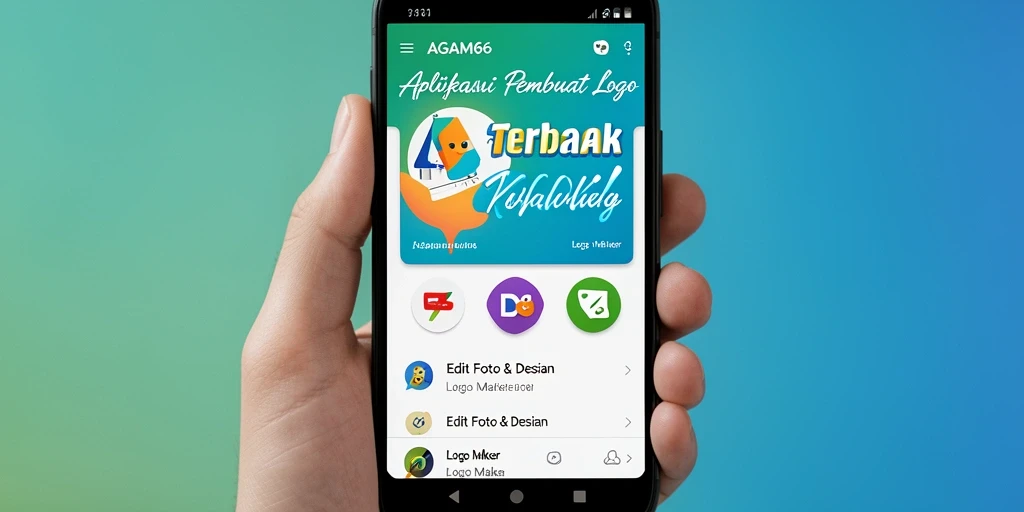 Antarmuka AGAM66 yang intuitif untuk membuat logo dengan mudah.