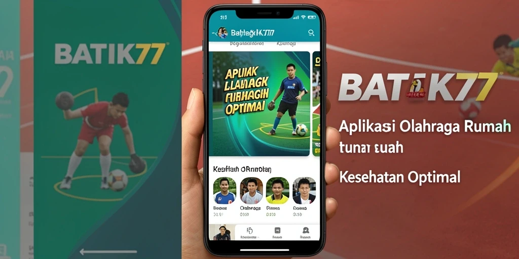 Tampilan antarmuka aplikasi BATIK77 untuk olahraga rumah yang informatif.