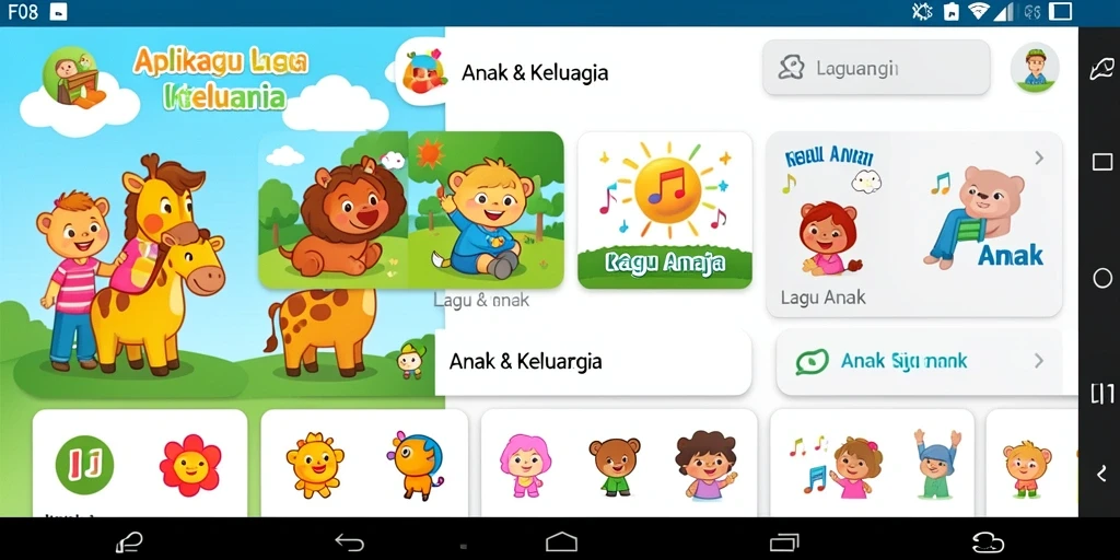 Antarmuka F08 yang interaktif dan ramah anak.
