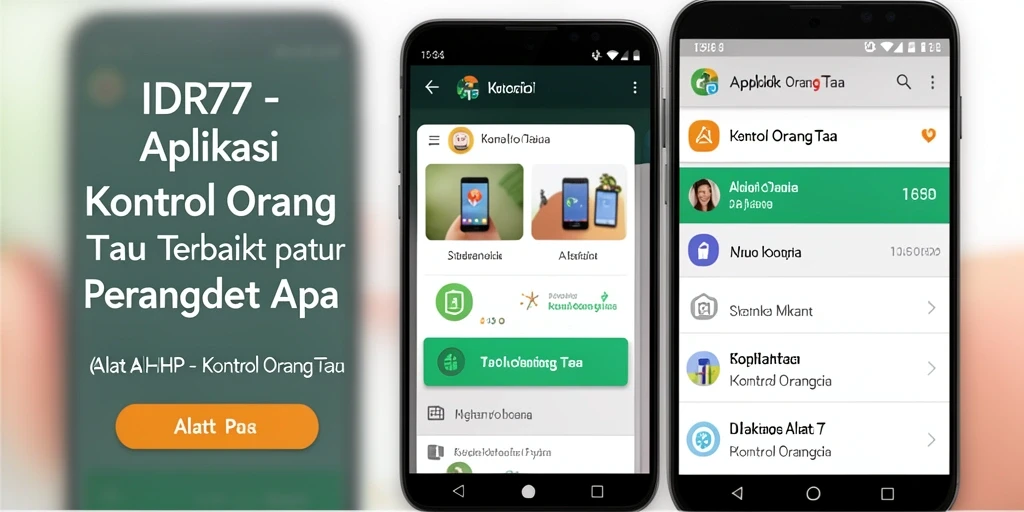 Antarmuka aplikasi IDR77 menampilkan fitur kontrol orang tua yang lengkap.