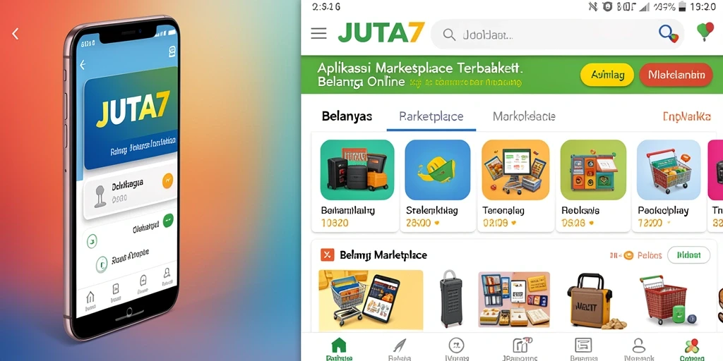 Tampilan antarmuka JUTA7 yang sederhana dan menarik untuk berbelanja.