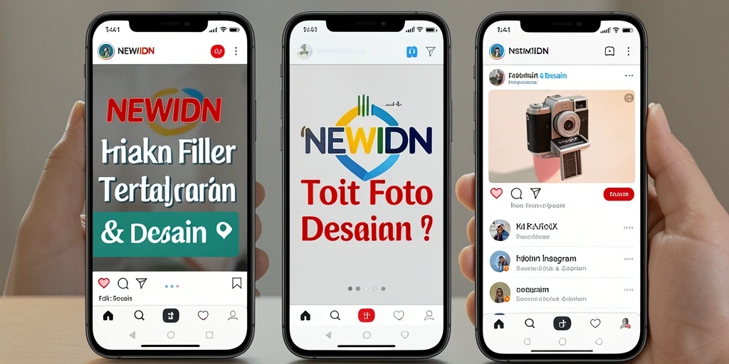 Antarmuka aplikasi NEWIDN yang menarik untuk Filter Instagram.