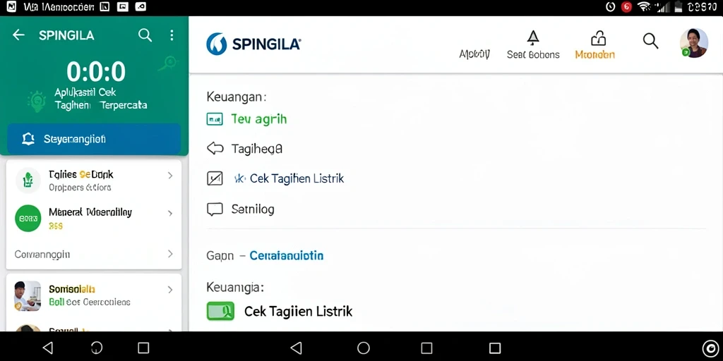 Antarmuka SPINGILA menampilkan fungsi cek tagihan listrik yang efisien.