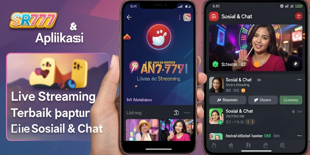 Tampilan antarmuka aplikasi Live Streaming SR777 yang menarik dan fungsional.