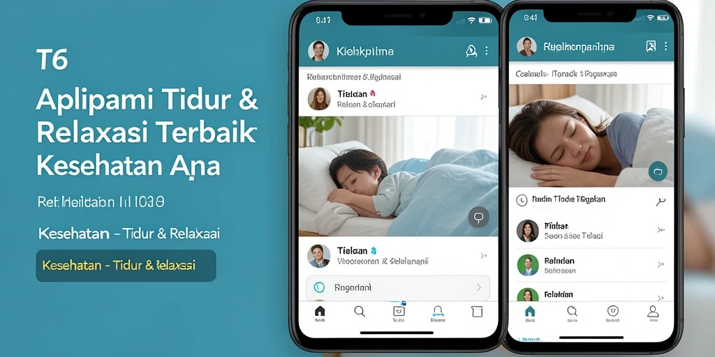 Tampak antarmuka aplikasi T6 dengan opsi relaksasi tidur.