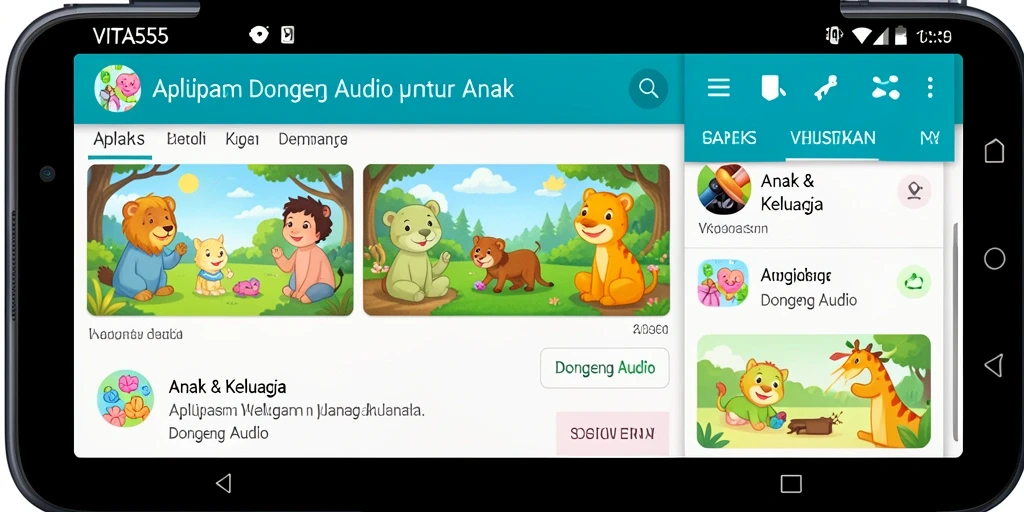 Antarmuka VITA555 dengan fitur dongeng audio yang menarik.